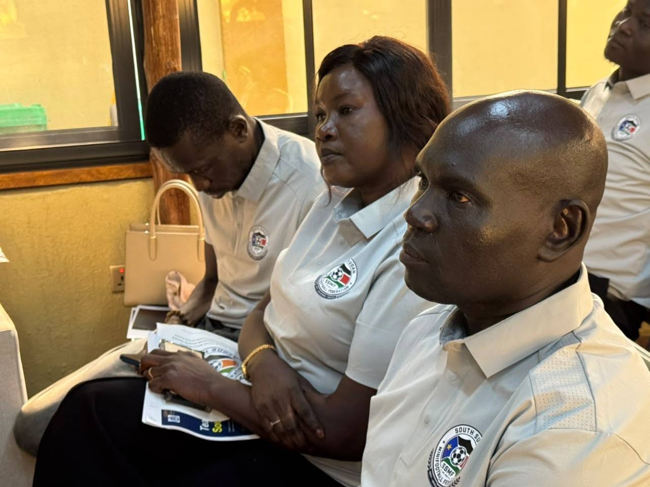 South Sudan Minifootball Federation members participating in a development session